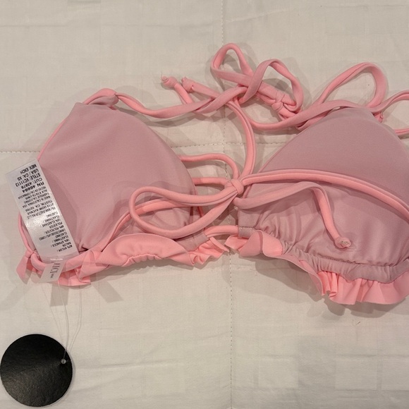 VICI La Jolla Ruffle Edge Triangle Pink Bikini Top - Picture 4 of 5